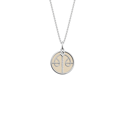 Libra necklace, Cream / Gold Glitter reversible insert libra-necklace-cream-gold-glitter-reversible-insert-pack_collier_zodiaque