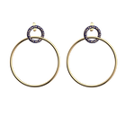 Navy Blue Poème Earrings, Gold finish image