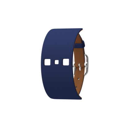 Bracelet Cuir Bleu Denim / Canyon, boucle argentée bracelet-cuir-bleu-denim-canyon-boucle-argentee-le_simple_tour