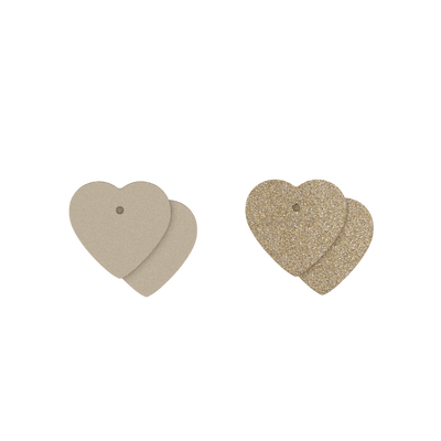 Cuir - Boucles d'oreilles, Crème / Paillettes Dorées cuir-boucles-d-oreilles-creme-paillettes-dorees-pendantes