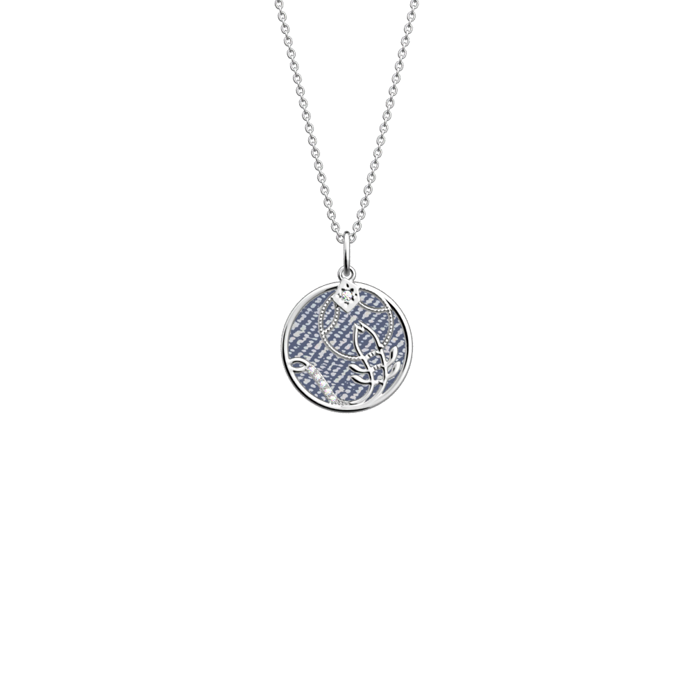 Collier Scorpion, cuir réversible Jeans / Tempête - Les Georgettes - Modalova