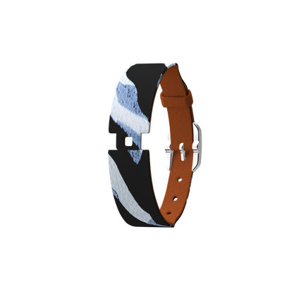 Single Wrap leather strap, Zebra/Cognac, Silver finish buckle single-wrap-leather-strap-zebra-cognac-silver-finish-buckle-le_simple_tour