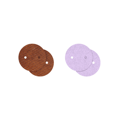 Leather insert - Earrings, Metallic Lavender / Reptile Caramel leather-insert-earrings-metallic-lavender-reptile-caramel