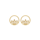Boucles d'oreilles Lotus, finition Dorée image number 1