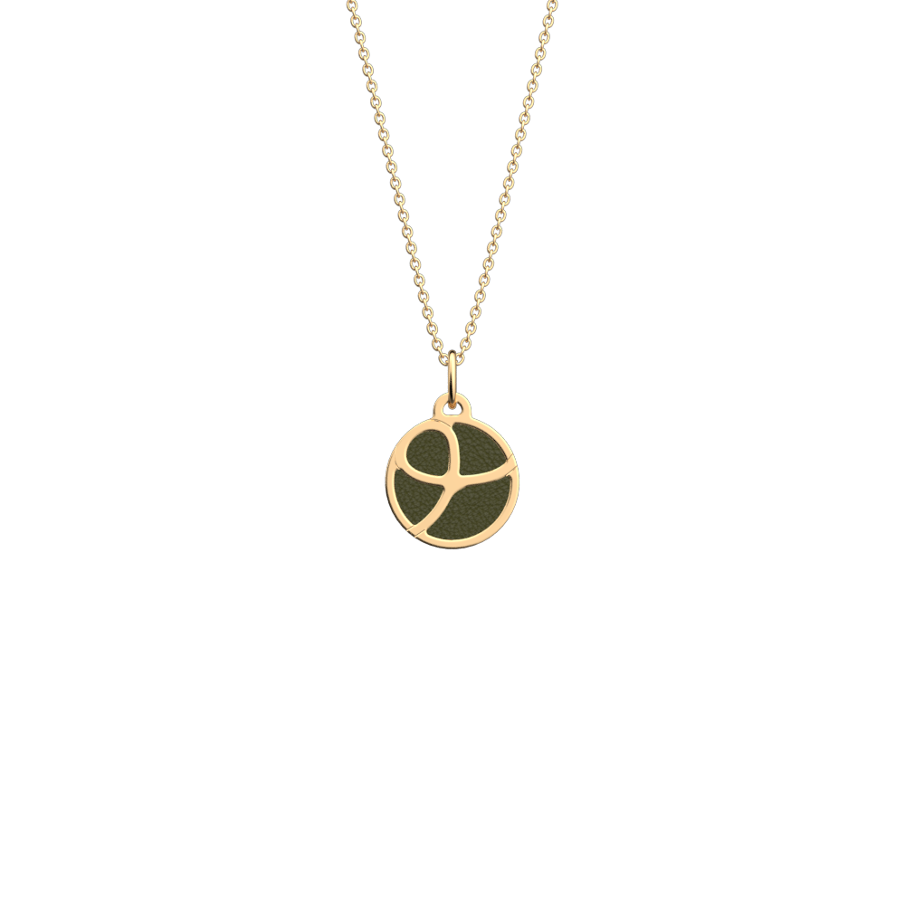 Collier Valse, cuir réversible Bronze Paillettes / Vert de Gris image number 2
