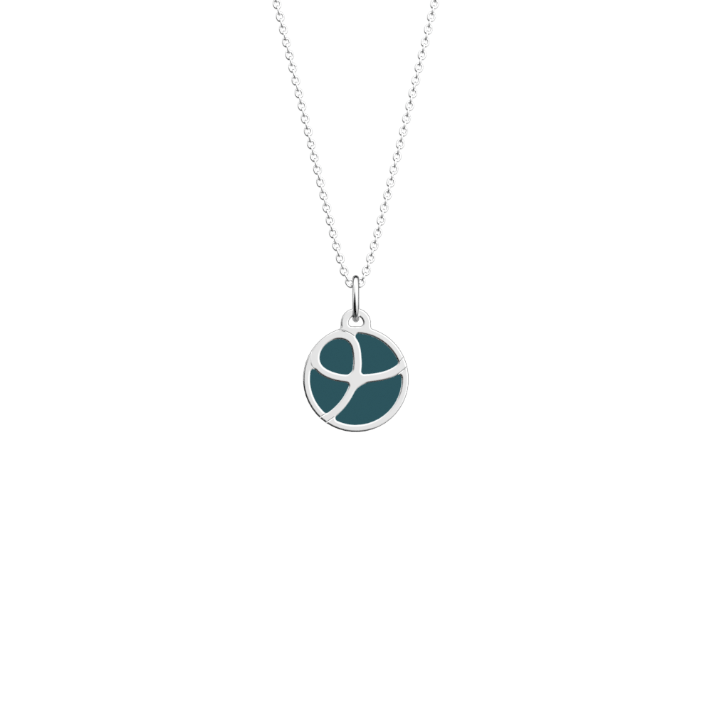 Collier Valse, cuir réversible Bleu Pétrole / Framboise image number 1