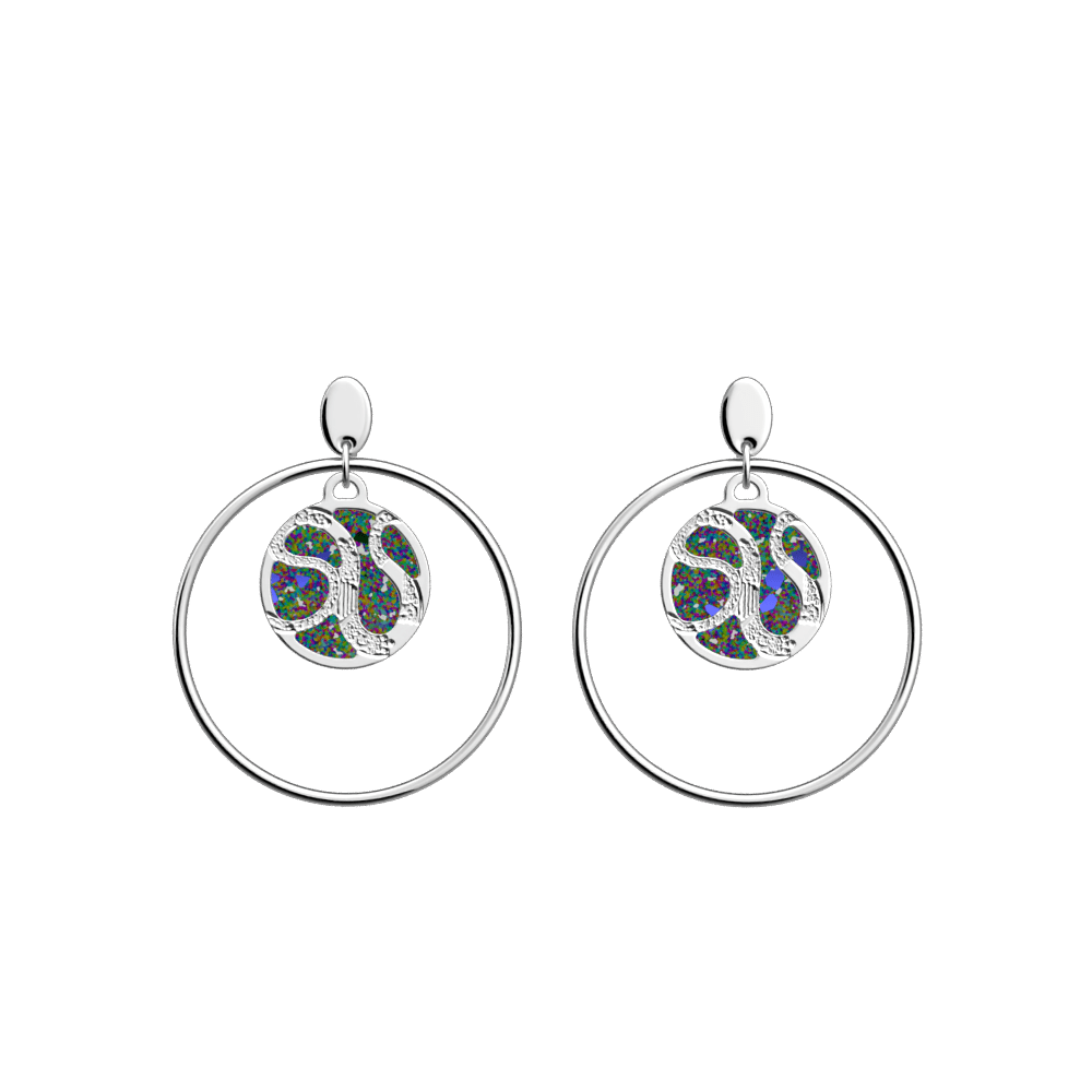 Reptile earrings Dark Purple Galaxy reversible inserts