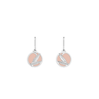 Boucles d'oreilles Rose des Sables, cuir réversibles Rose Métal / Jasmin image number 2