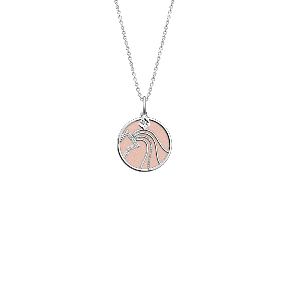 Collier Verseau, cuir réversible Jasmin / Rose Métal - Les Georgettes - Modalova
