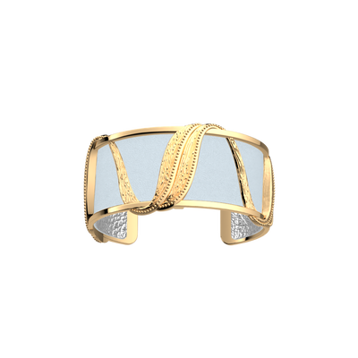 Manchette Drapé, cuir réversible Cristal Bleu / Disco manchette-drape-cuir-reversible-cristal-bleu-disco-pack_manchettes_essentielles