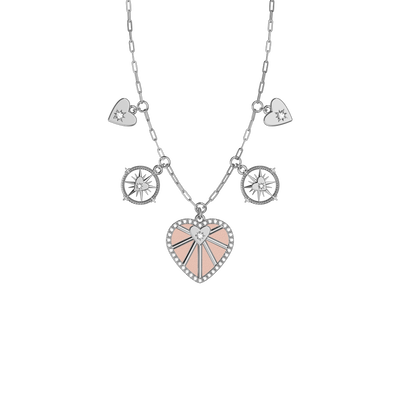 Cœur Céleste Pampille necklace, Jasmine / Metallic Pink reversible insert  c-ur-celeste-pampille-necklace-jasmine-metallic-pink-reversible-insert-pack_colliers