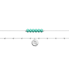 Bracelet double rang Summer Lotus Perles Cyan image number 1