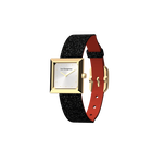 Reversible Black Glitter / Red watch, l'Absolue square watch case, Gold finish image number 1