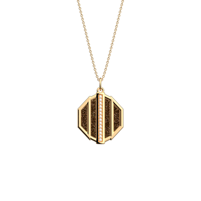 Merveille necklace, Bronze Glitter / Verdigris reversible insert  merveille-necklace-bronze-glitter-verdigris-reversible-insert-pack_colliers