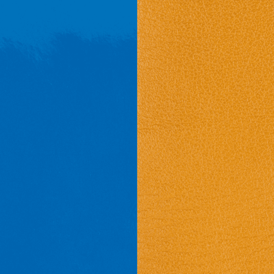 Cuir - Colliers, Bleu Vif Vernis / Moutarde cuir-colliers-bleu-vif-vernis-moutarde