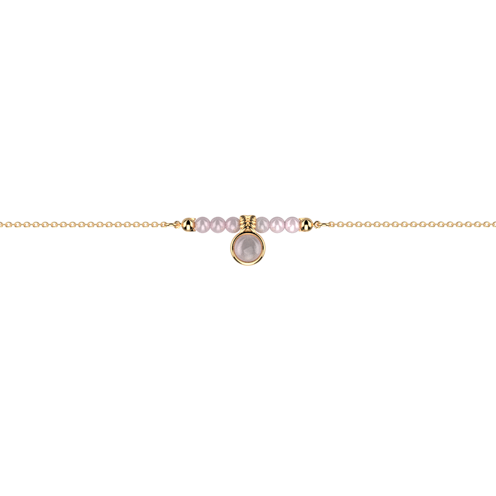 Bracelet chaîne Solitaire Quartz Rose, Les Intemporels - Les Georgettes - Modalova