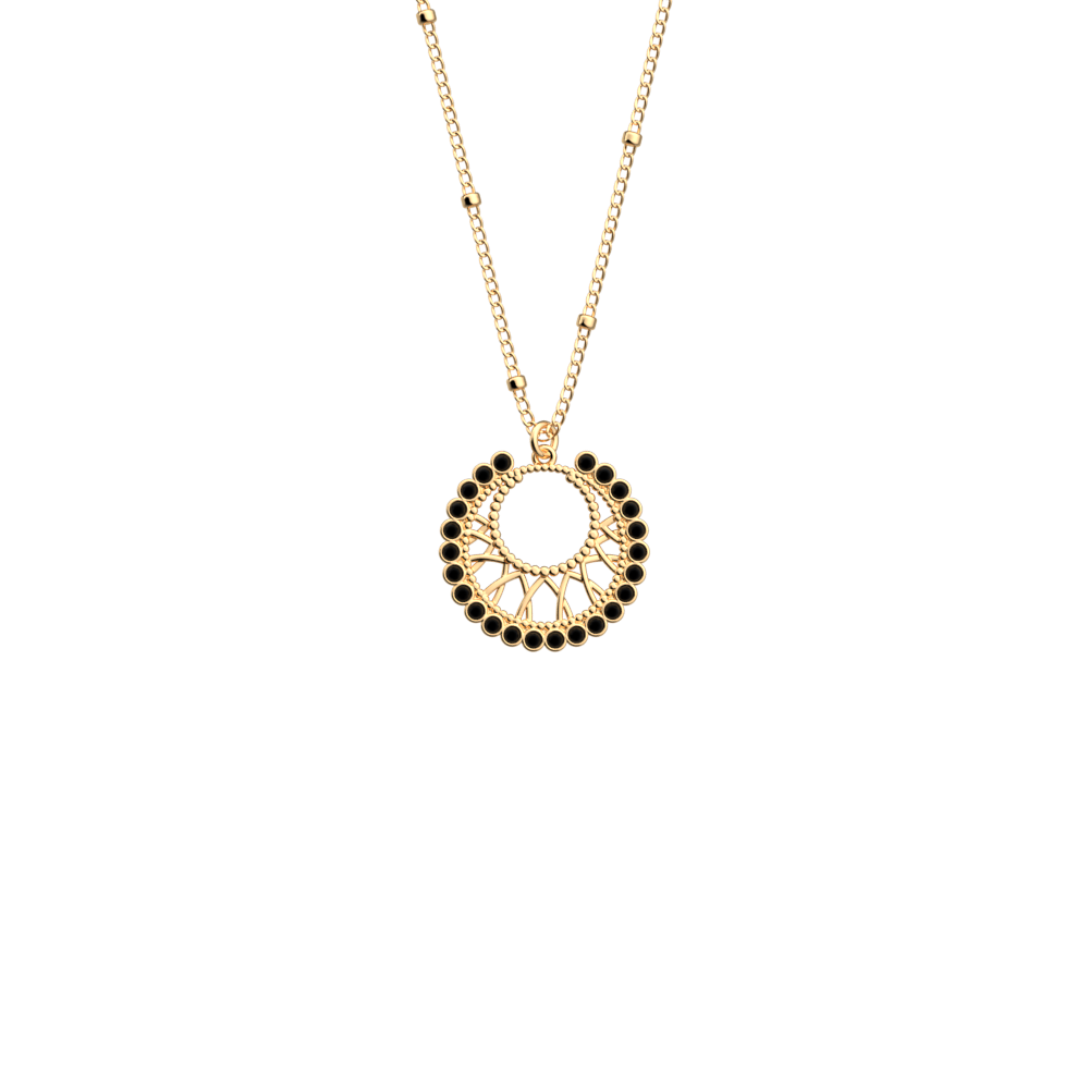 Collier Arabesque, Laque Noire - Les Georgettes - Modalova