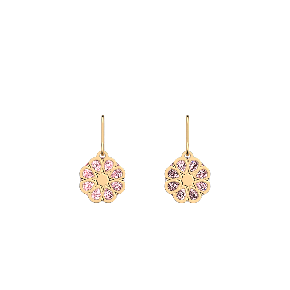 Boucles d'oreilles Arabesque, cuir réversibles Khôl Noir / Paillettes Orientales image number 2