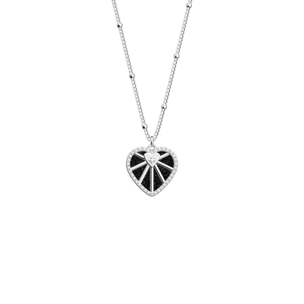 Collier Caur Céleste, cuir réversible Paillettes Noires / Rouge - Les Georgettes - Modalova
