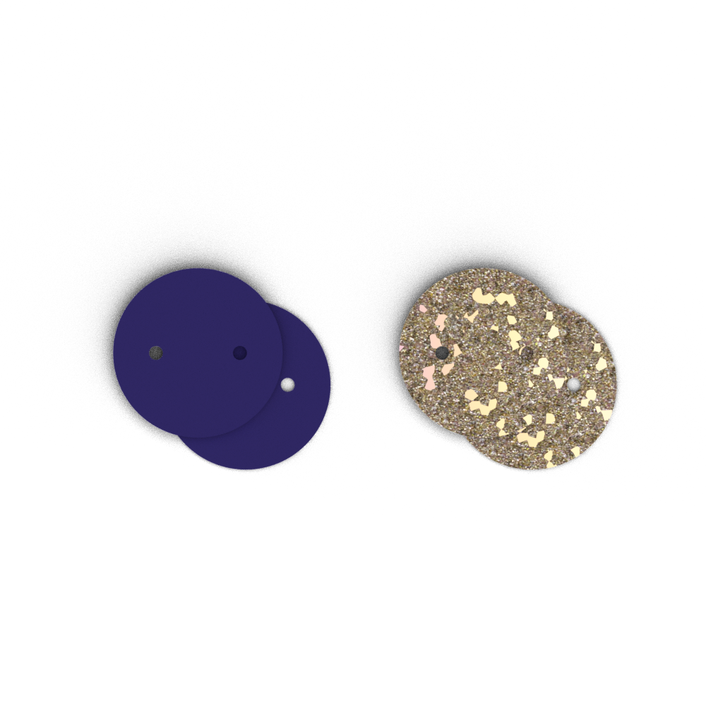 Cuir - Boucles d'oreilles, Indigo / Confettis - Les Georgettes - Modalova
