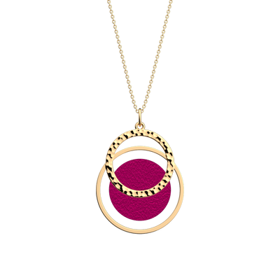 Pure Martelée necklace, Exotic Fuchsia / Pink Amaryllis reversible insert pure-martelee-necklace-exotic-fuchsia-pink-amaryllis-reversible-insert-pack_colliers