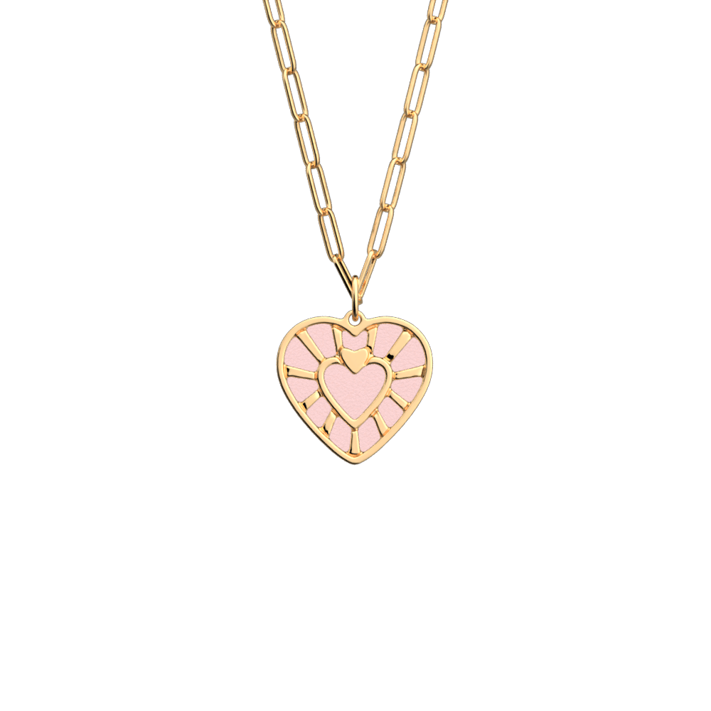 Collier Caur, cuir réversible Rose Clair / Gris Clair - Les Georgettes - Modalova