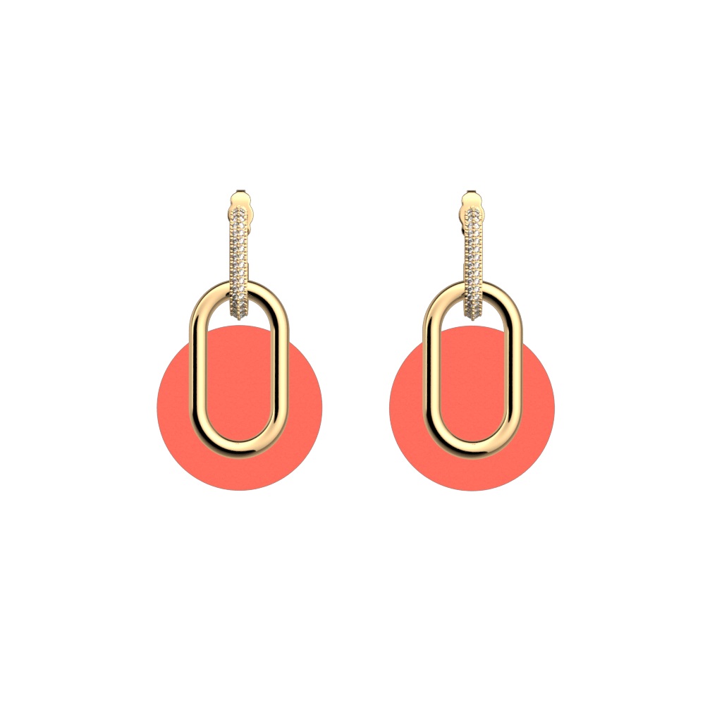 chaine-earrings-gold-finish-red-leather-insert