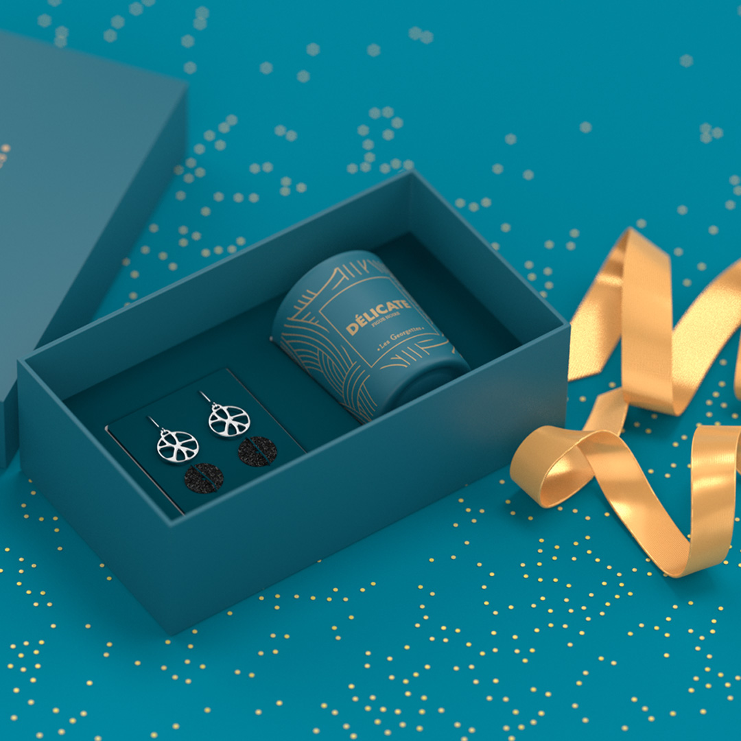 Delicate-candle-Nenuphar-earrings-gift-set