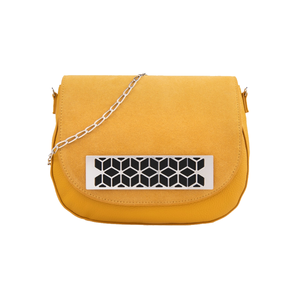 mustard yellow suede bag