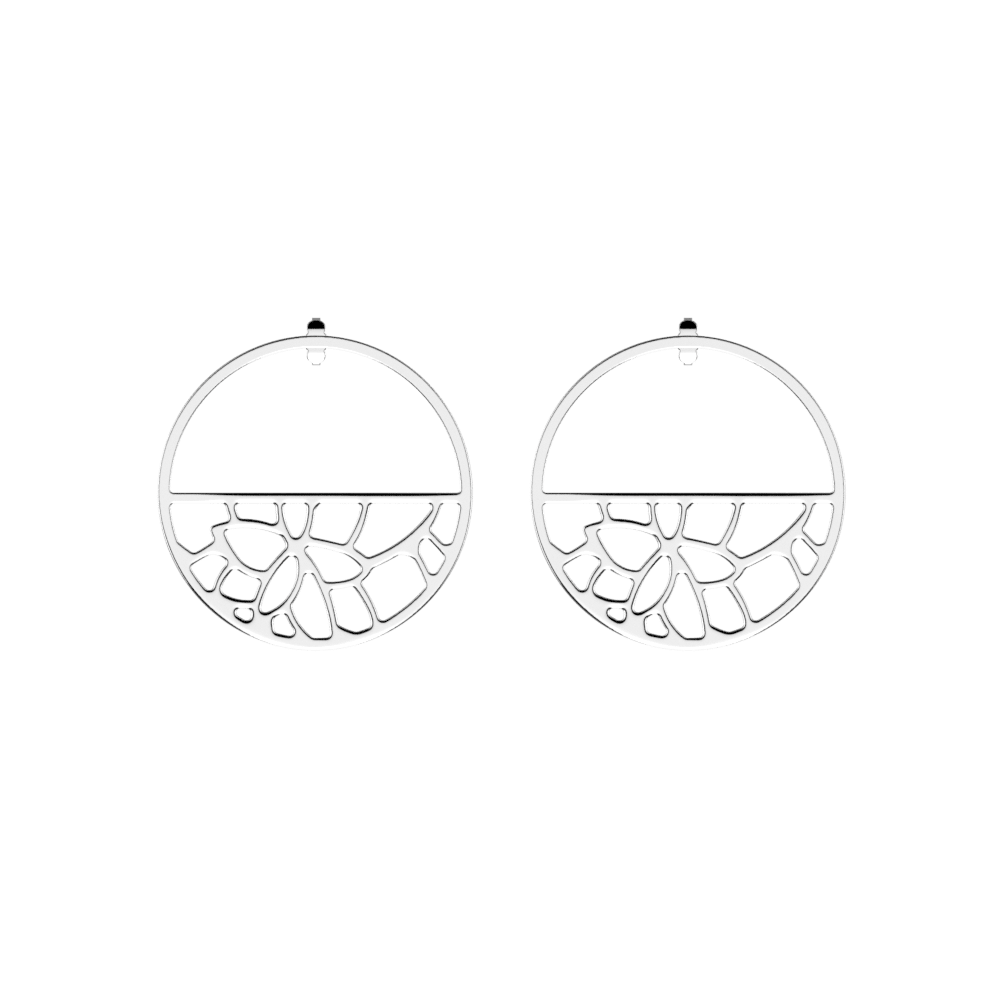 Nenuphar Hoop 43 Mm Earrings Silver Finish Lg Europe Nenuphar Hoop 43 Mm Earrings Silver Finish Lg Europe