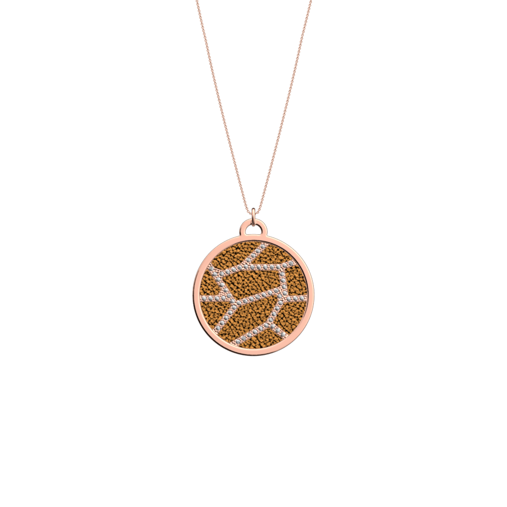 Girafe Necklace, Rose gold finish, Copper / Dark Green image number 1
