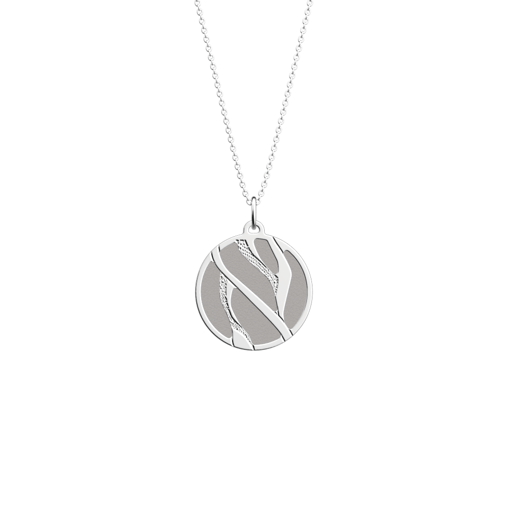 Collier Tigre, Finition argentée, Rose Clair / Gris Clair image number 2
