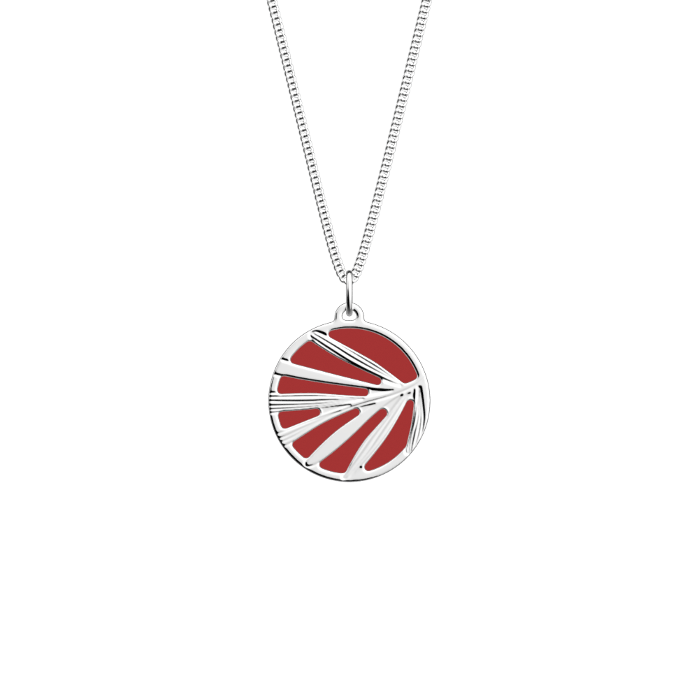 Collier Croisette, Finition argentée, Bleu Pétrole / Framboise image number 2