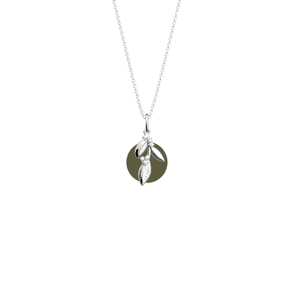 Collier Oliveraie, Finition argentée, Olivine / Festival image number 1