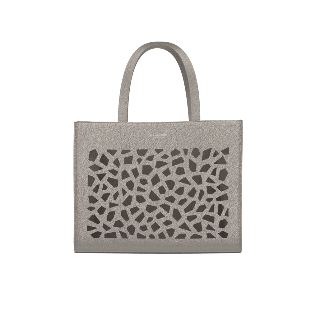 Bag Le Sac à main, Metallic Grey, Girafe pattern image number 1