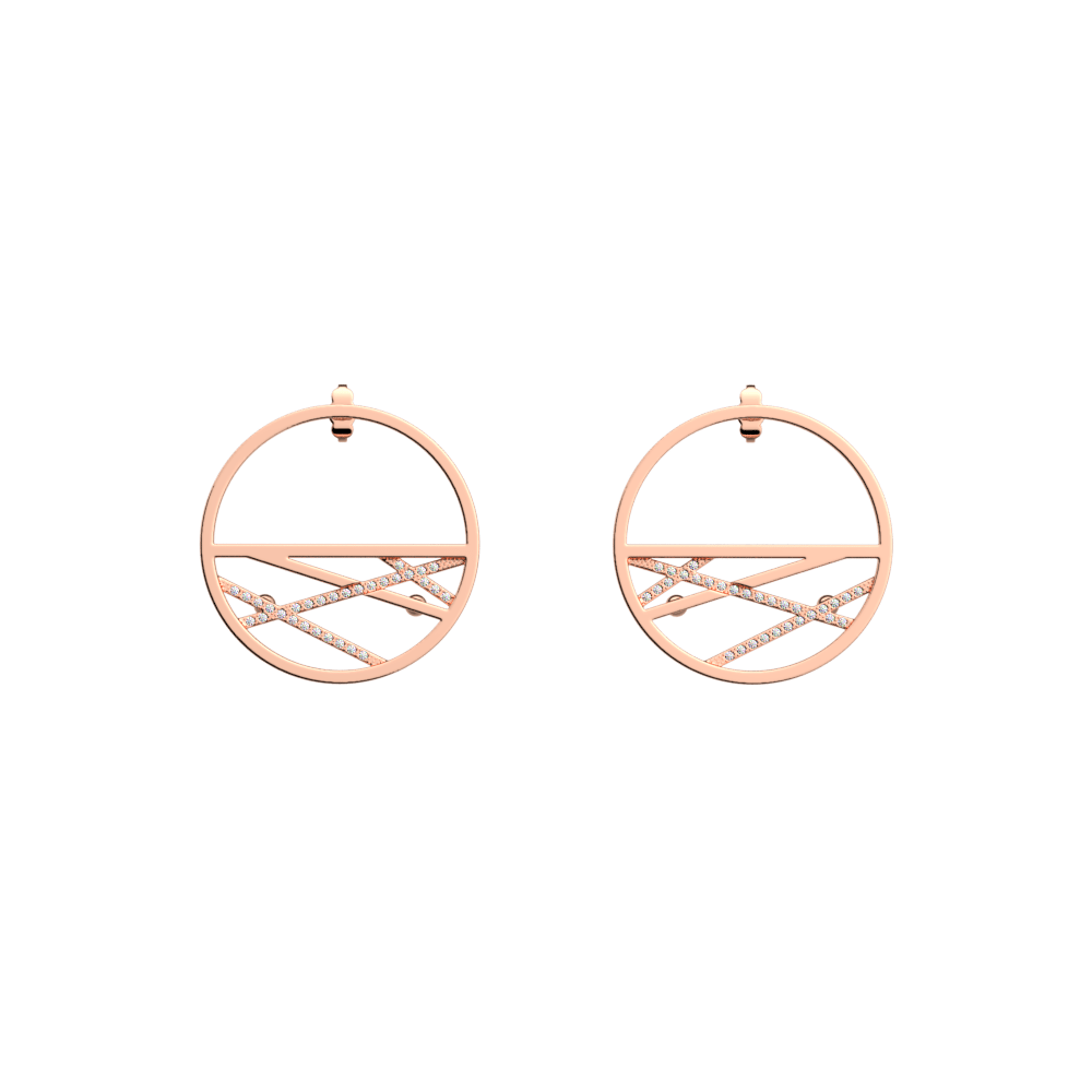 Liens Small Hoop 30 mm Earrings, Rose gold finish image number 1