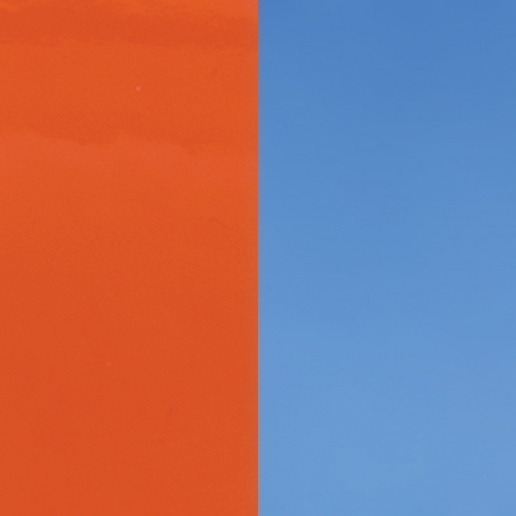 Cuir collier rond Les Georgettes Orange vernis/ Bleuet 16mm 