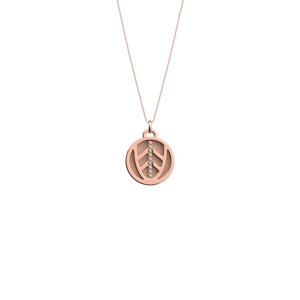 Faucon Necklace, Rose gold finish, Nude / Aquatic image number 1