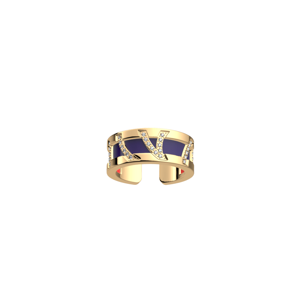 Perroquet Ring, Gold finish, Coral / Navy Blue image number 2