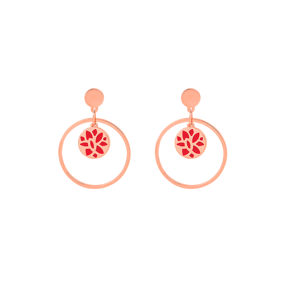 Nenuphar Laque Earrings, Rose Gold finish image number 1