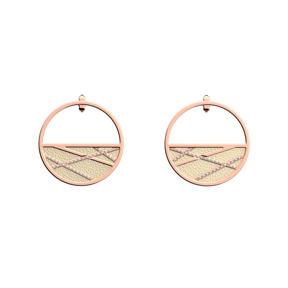Liens Earrings, Rose gold finish, Gold Satin / Capucine  image number 1