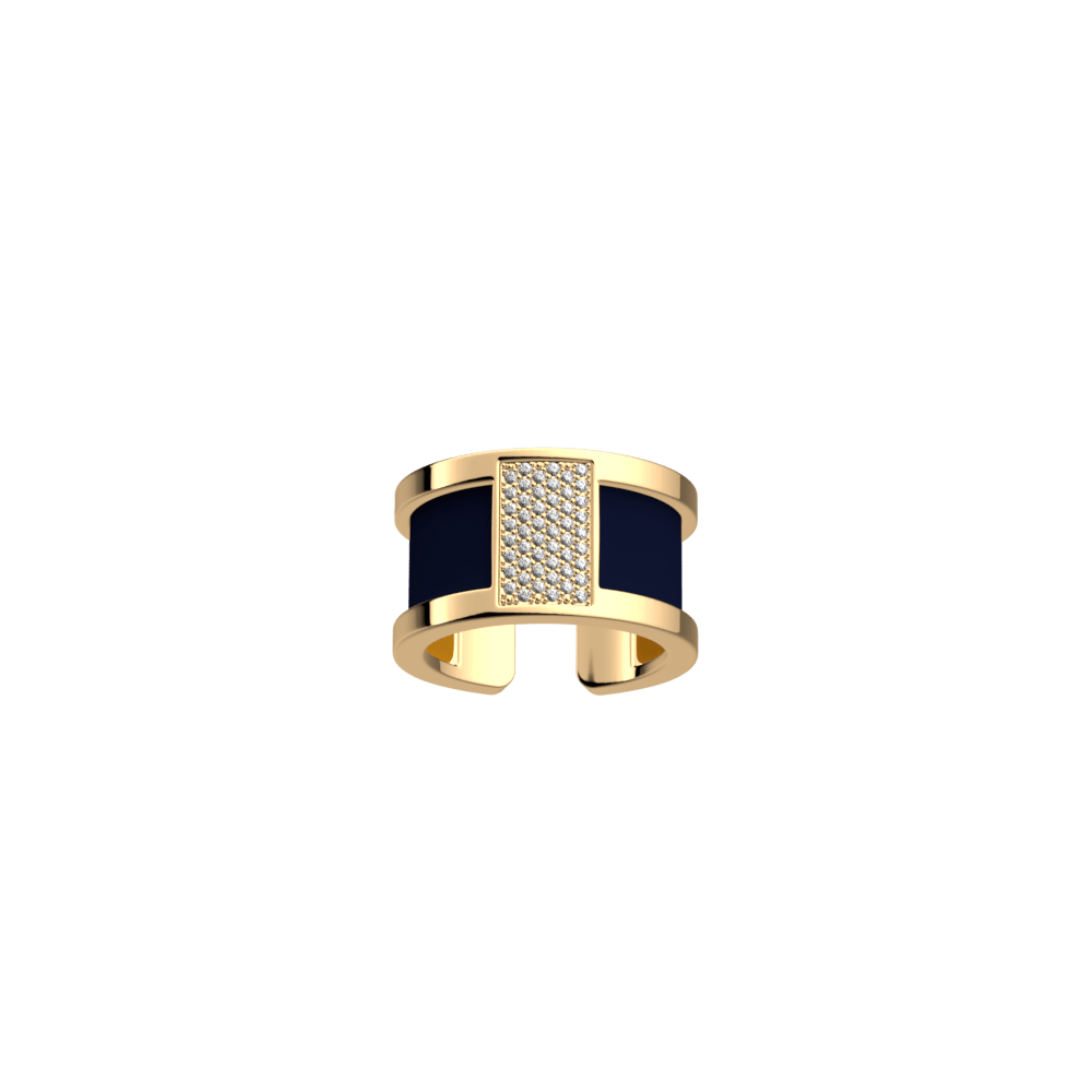 Barrette Ring, Gold finish, Sun / Navy Blue image number 2