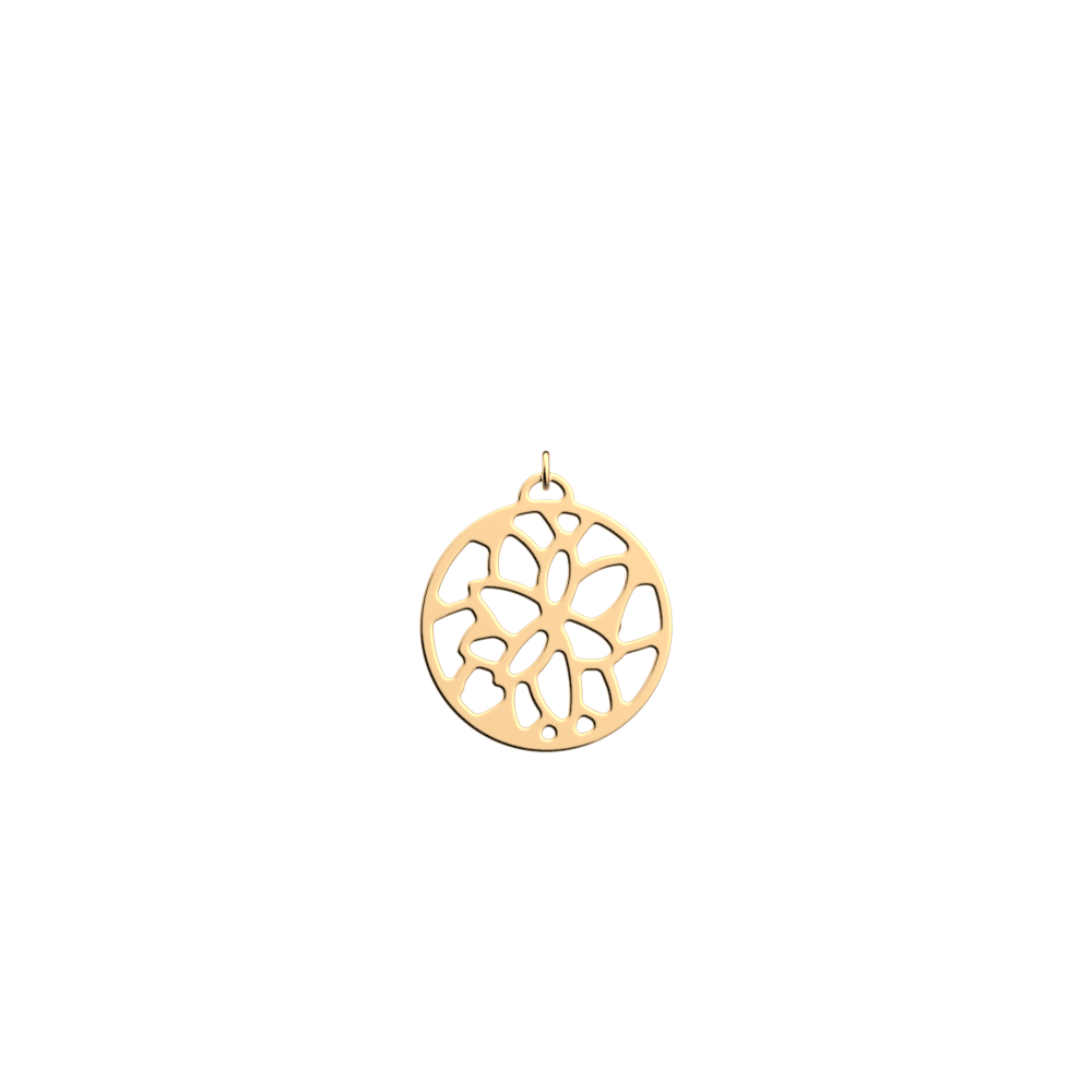 Nénuphar Pendant round 25 mm, Gold finish image number 1