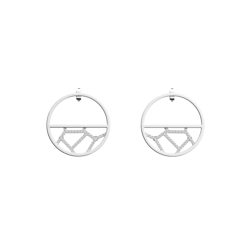 Girafe Small Hoop 30 mm Earrings, Silver finish image number 1