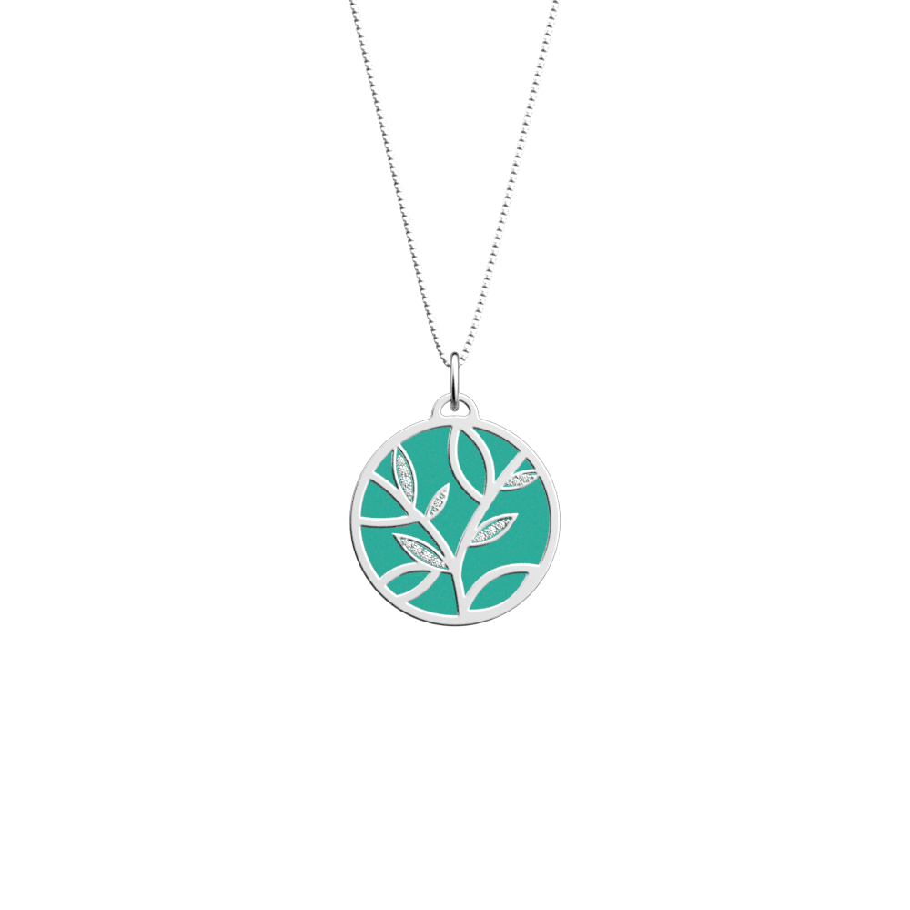 Collier Arbre De Vie, Finition argentée, Nude / Aquatic image number 2