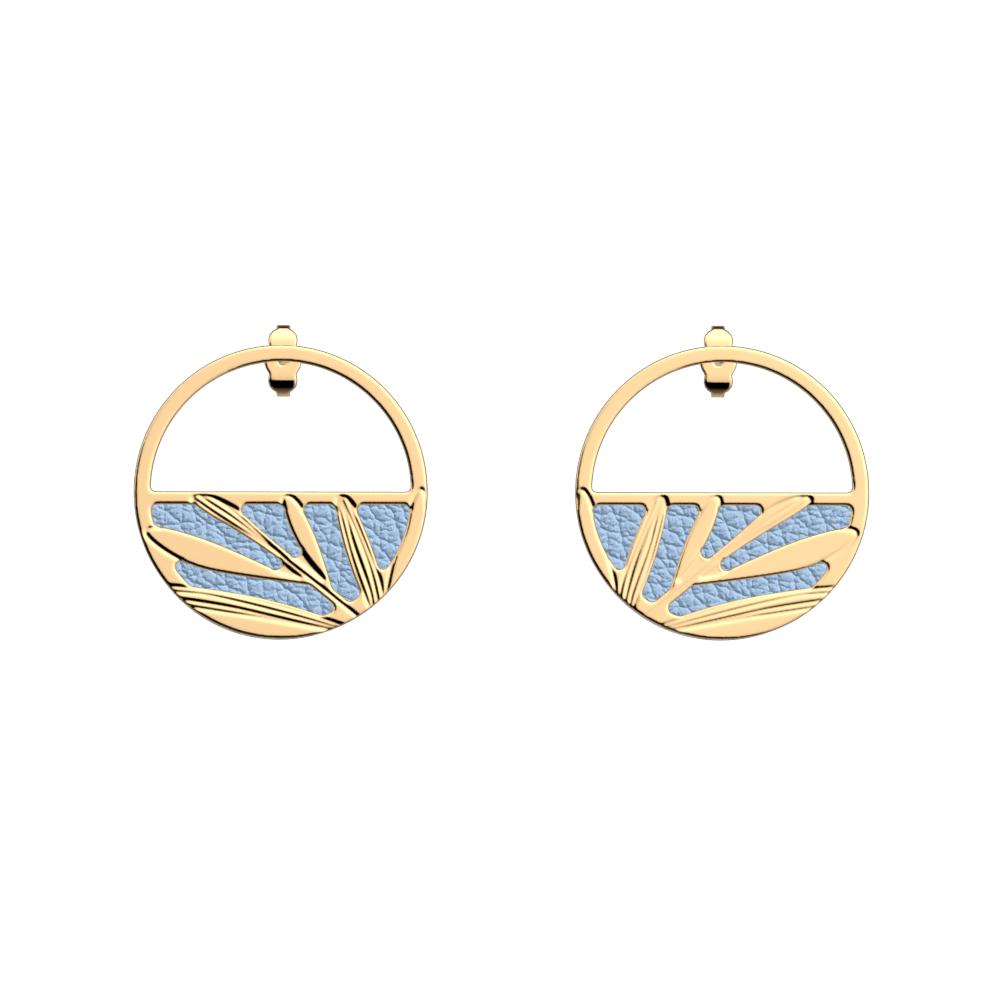Boucles d'oreilles Croisette, Finition dorée, Hibiscus / Mistral image number 2