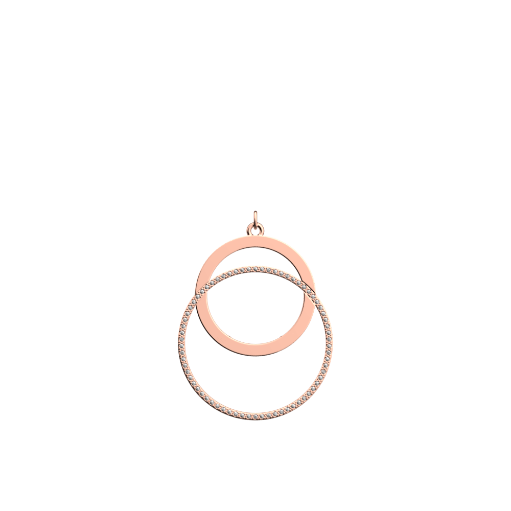 Écorces Pendant round 45mm, Rose gold finish image number 1