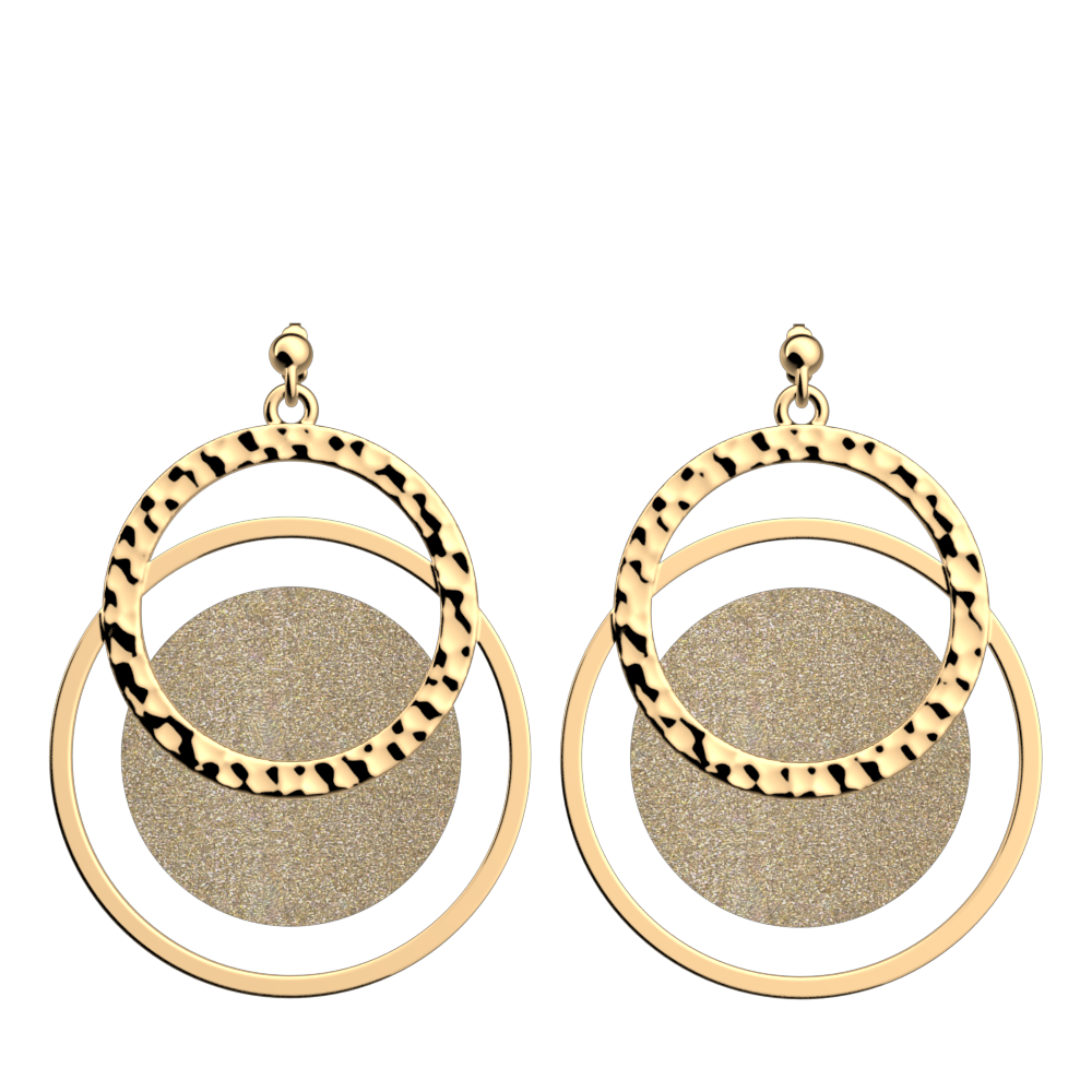Pure Martelée Earrings, Gold finish, Weave / Gold Glitter image number 3