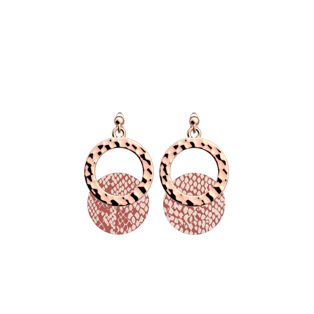 Pure Martelée Earrings, Rose gold finish, Boa / Metallic Navy image number 1