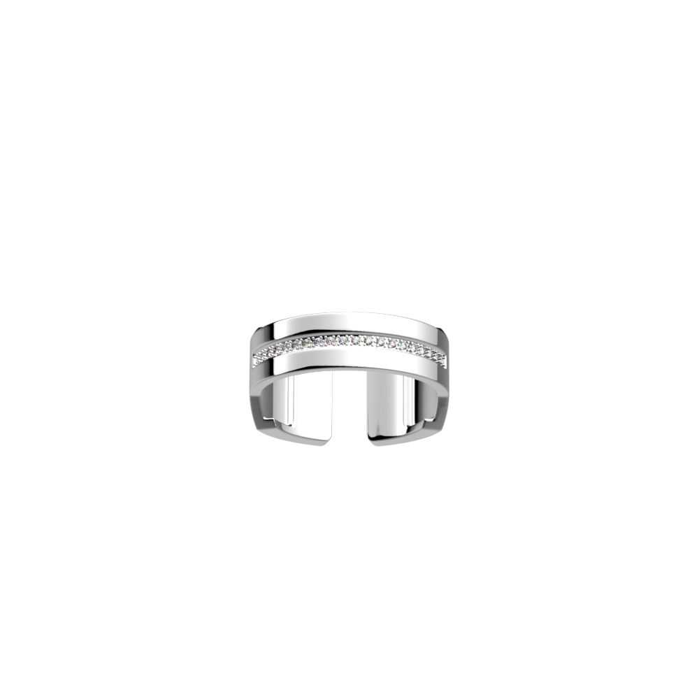Bandeau ring 12 mm, Silver finish image number 1